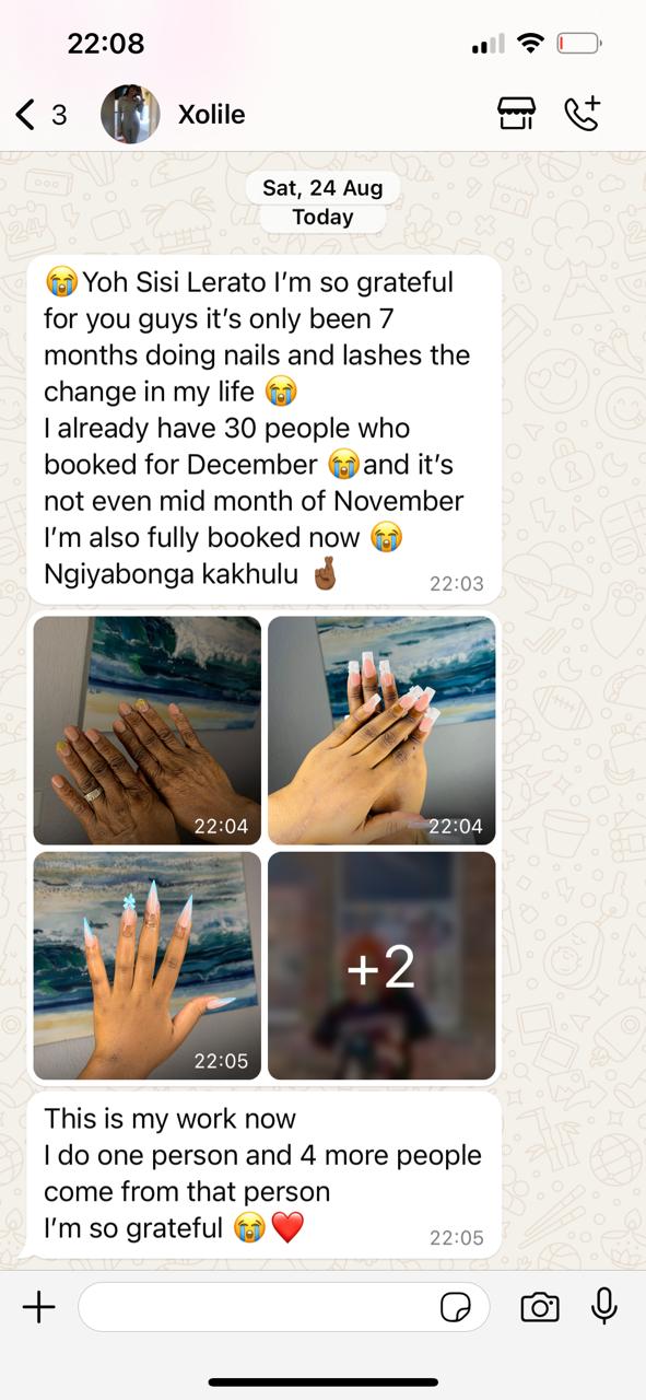 Xolile — new nail work and referrals rolling in